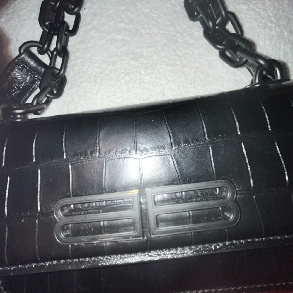 BALENCIAGA BLACK CALFSKIN LEATHER GOSSIP CROSSBODY BAG NWT SEE DESCRIPTION - Picture 10 of 11